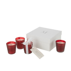 J-Line box 4 geurkaars m-chic glas 6.5x6.5x7.3cm