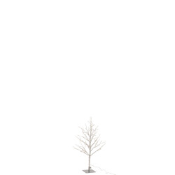 J-Line kale boom+led metaal zilver small 34x30x59cm