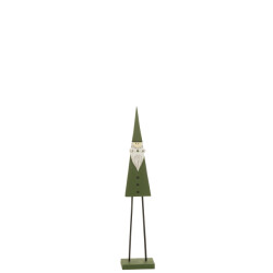 J-Line kerstman op voet hout small 21x9x92cm