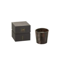 J-Line geurkaars noa woody aurora small-35h 12x12x11.5cm