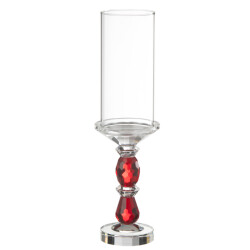 J-Line kaarshouder marie kristal rood/ large 12x12x42.5cm