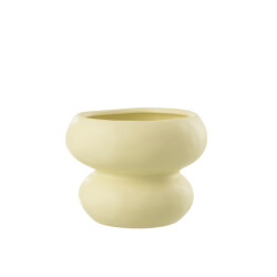 J-Line bloempot cirkel porselein licht 19.5x19.5x15cm