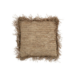 J-Line kussen jeff vierkant rafia large 50x50x10cm