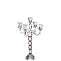 J-Line kandelaar annie 5 armen rood/ 32.5x32.5x49cm