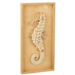 J-Line wanddecoratie zeepaardje hout 30x3.5x60cm