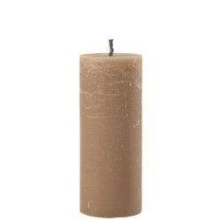 J-Line buitenkaars pilaar paraffine taupe large-45uren 25x10x10cm