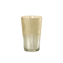 J-Line geurkaars m-chic glas silver extra large 20x20x32.5cm