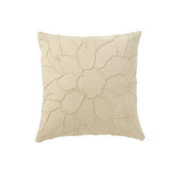 J-Line kussen bloem textiel 43x43x10cm