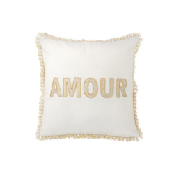 J-Line kussen amour textiel /goud 45x45x3.75cm