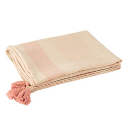 J-Line throw mik katoen /roze 130x180x1cm