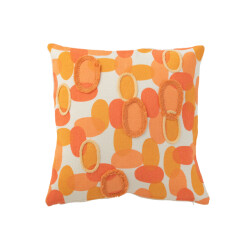 J-Line kussen papaya textiel 43x43x10cm