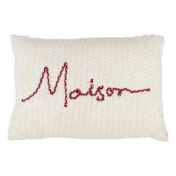 J-Line kussen maison polyester/acryl /wit 40x60x10cm