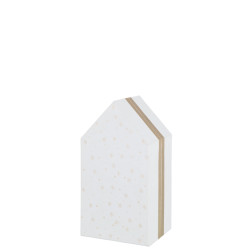 J-Line opbergdoos huis karton met goud 31x7x34.5cm