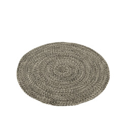 J-Line tapijt miami outdoor polyester /wit medium 150x150x1cm