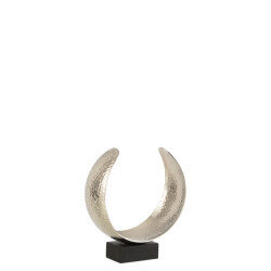 J-Line decoratie maan metaal zilver small 25.5x10x26cm