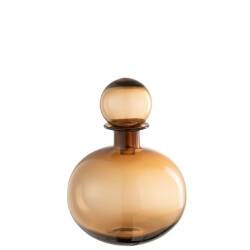 J-Line fles+stop effen decoratief rond glas 21x21x29cm