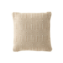 J-Line kussen ibiza polyester naurel/wit 42x44x10cm