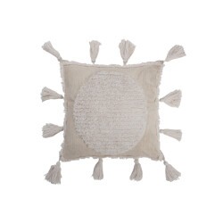 J-Line kussen kwast polyester 45x45x10cm