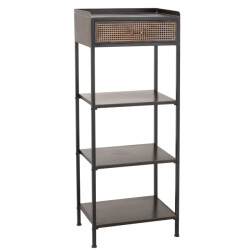 J-Line rek 1 lade+3 legplanken metaal 54x38x140cm