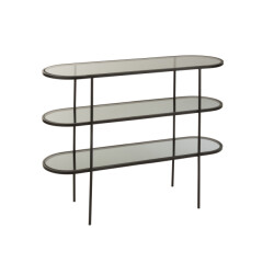J-Line rek 3 niveau metaal/glas 100x30x80cm