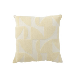 J-Line kussen geo textiel wit/licht 43x43x10cm