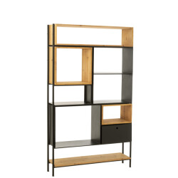 J-Line schap tina hout/ijzer /naturel large 110x30x185cm