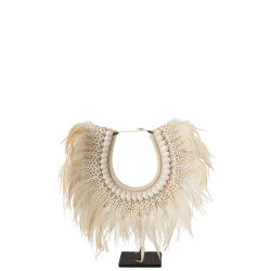 J-Line ketting+staander dora schelpen/veren large 35x12.5x47cm