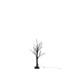 J-Line boom kaal+30warm wit leds + adapter draad 3m glitter zw s 53x48x92cm