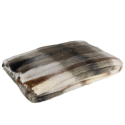 J-Line plaid ruit acryl/wol /grijs/wit 190x136x0.5cm
