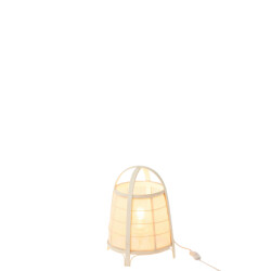 J-Line lamp rya katoen/bamboe wit small 26x26x35cm