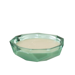 J-Line kaars schaal origami glas aqua small 30u 24.5x24.5x8cm