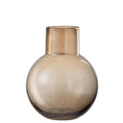 J-Line vaas bol met hals glas amber large 24x24x29cm