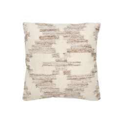 J-Line kussen etnisch kruis wol/katoen creme/ 60x60x12cm