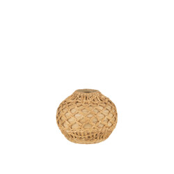 J-Line vaas rieten bamboe naturel small 25.5x25.5x22cm