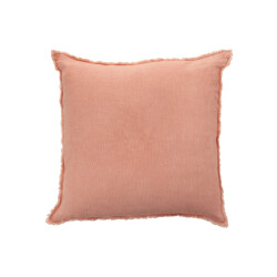 J-Line kussen stonewashed linnen abrikoos 45x45x2cm