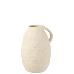 J-Line vaas kruik keramiek beige medium 17x15x25cm