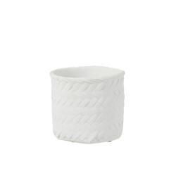 J-Line bloempot immitatie gewoven cement large 25x25x23cm