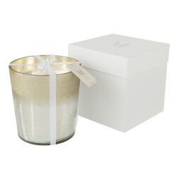 J-Line geurkaars m-chic glas zilver large 21x21x22cm