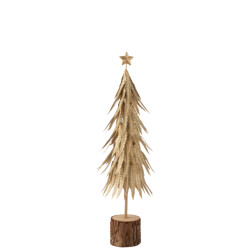 J-Line kerstboom metaal glitter goud small 16x16x57cm