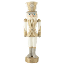 J-Line notenkraker staand polyfoam/textiel wit/goud 44x29x148cm