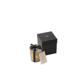 J-Line geurkaars m-chic glas goud/zwart small-48u 10x10x11.5cm
