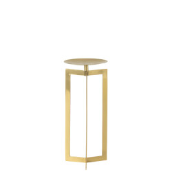 J-Line kaarshouder stainless steel goud large 16.5x16.5x38.5cm