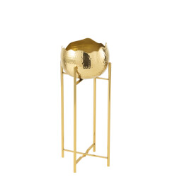 J-Line schaal op voet stainless steel goud small 21x21x45cm