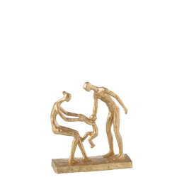 J-Line familie draagt kind resine goud 25.5x8x28cm