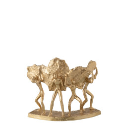 J-Line figuren dragen steen resine goud 33.5x12.5x27.5cm
