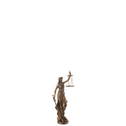 J-Line vrouw justitia resin koper small 15.5x9x39cm