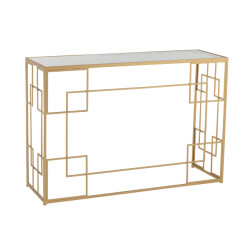 J-Line console lijnen metaal/glas goud 120x40x81.5cm