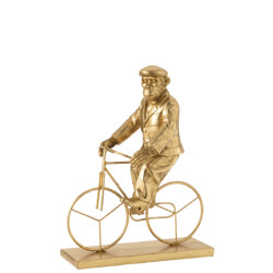 J-Line aap fiets poly goud large 26.5x14x35cm