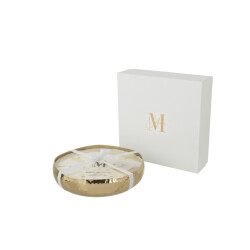 J-Line geurkaars m-chic metaal goud large-44u 28.5x28.5x6cm