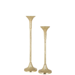 J-Line set van twee kandelaars marie aluminium mat goud 11.5x11.5x47cm
